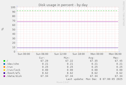 Disk usage in percent
